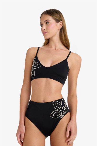 Regular Fit Embroidered Bikini Top
