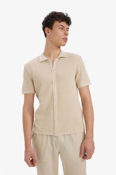 T-shirt Polo en maille à manches courtes Coupe standard