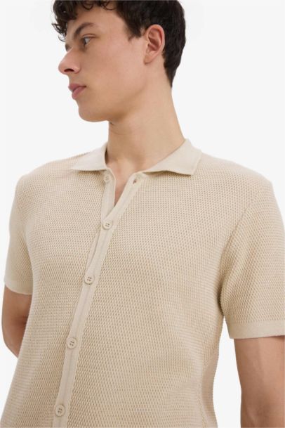 T-shirt Polo en maille à manches courtes Coupe standard