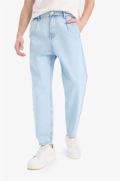 100% хлопковые джинсы с высокой талией и широкими штанинами, balloon fit