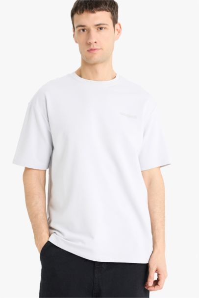 تيشيرت نص ردن خفيف أوفر سايز بياخة مستديرة