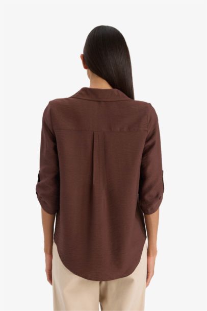 Regular Fit Shirt Collar Long Sleeve Shirt