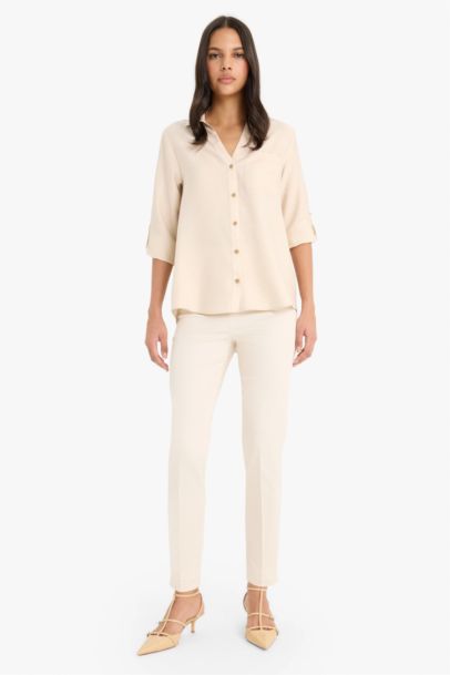 Regular Fit Shirt Collar Long Sleeve Shirt