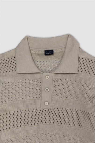 Standard Fit Polo Collar Knitwear Polo T-Shirt