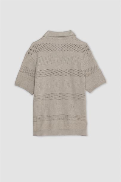 Standard Fit Polo Collar Knitwear Polo T-Shirt