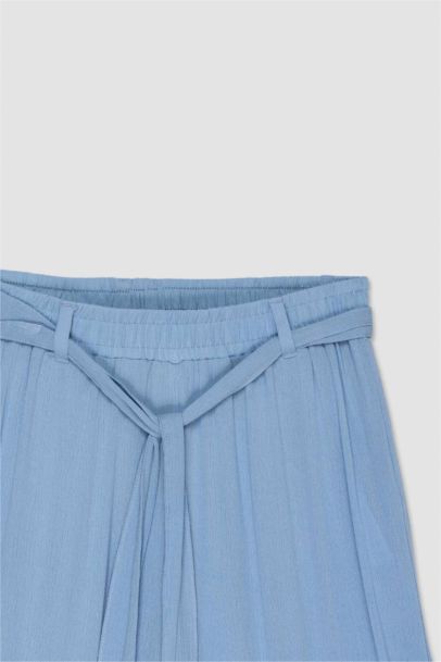 بنطلون كابري كولوت فيت بخصر مطاطي برجل عادية