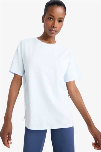 Comfort Fit Bisiklet Yaka Sporcu Kısa Kollu Tişört