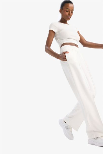 Wide Leg Geniş Paça Çift Cepli Standart Boy Sporcu Pantolon