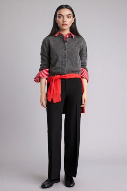 Regular Fit Crew Neck Cardigan