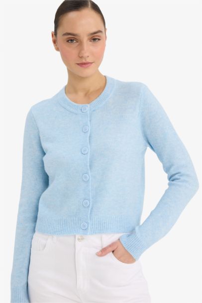 Regular Fit Crew Neck Cardigan