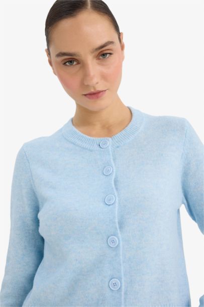 Regular Fit Crew Neck Cardigan