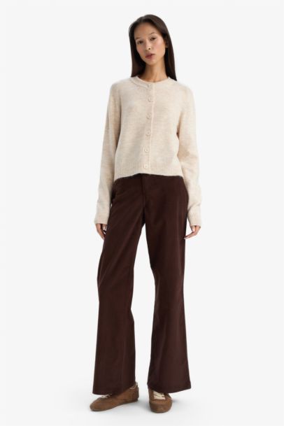 Regular Fit Crew Neck Cardigan