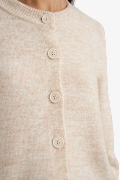 Regular Fit Crew Neck Cardigan