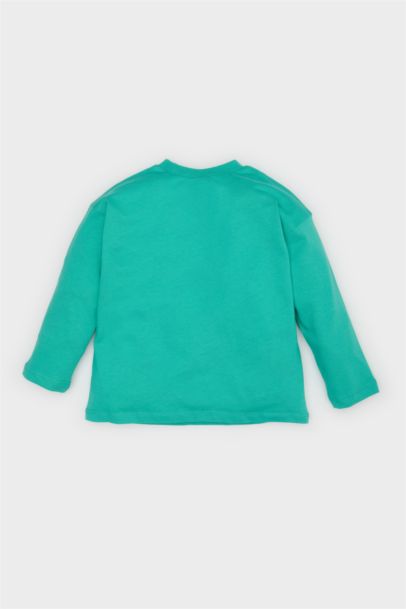 Baby Boy Crew Neck Sports Printed Long Sleeve T-Shirt