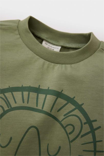 T-shirt imprimé à col rond et manches longues pour bébé garçon