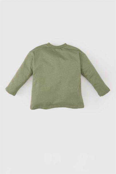 T-shirt imprimé à col rond et manches longues pour bébé garçon