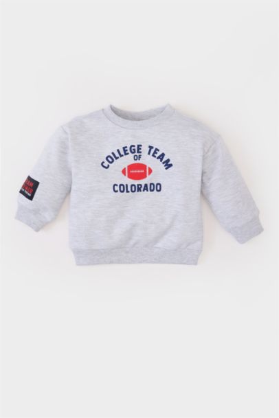 Bisiklet Yaka Baskılı Sweatshirt Erkek Bebek