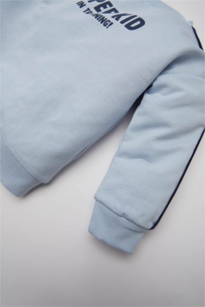 Bisiklet Yaka Baskılı Sweatshirt Erkek Bebek