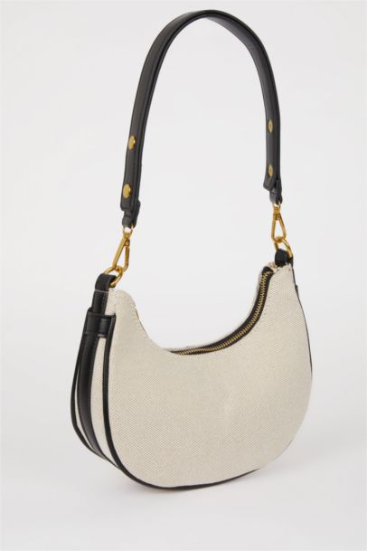 Kadın Kanvas Görünümlü Suni Deri Omuz Çantası