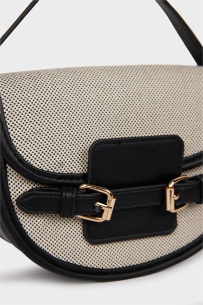 Kadın Kanvas Görünümlü Suni Deri Omuz Çantası