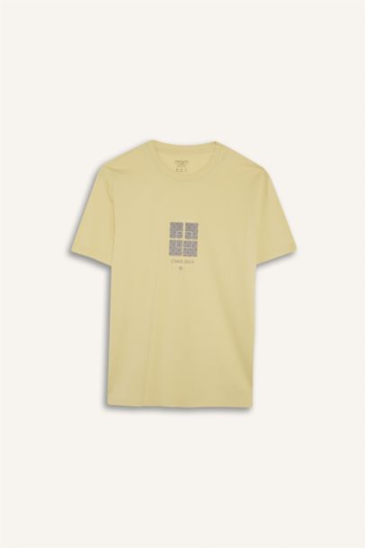 Cotton Regular Fit Crew Neck Printed T-Shirt