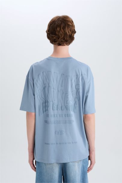 T-shirt oversize en coton imprimé à col rond