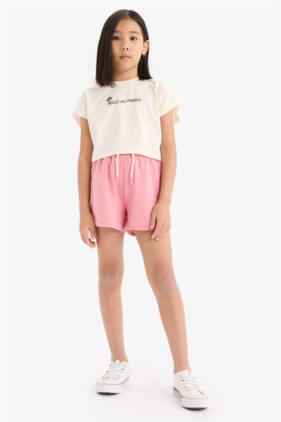 Girl Printed Short Sleeve T-Shirt Shorts 2 Piece Set