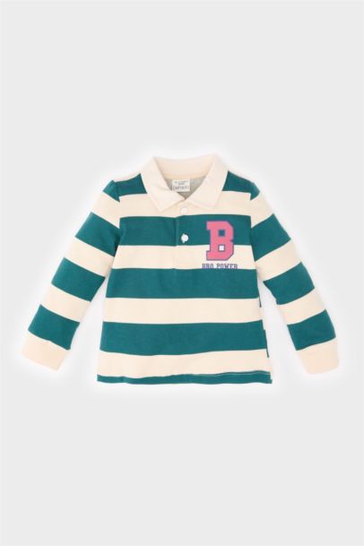 Baby Boy Regular Fit Slogan Printed Soft Furry Inside Sweatshirt