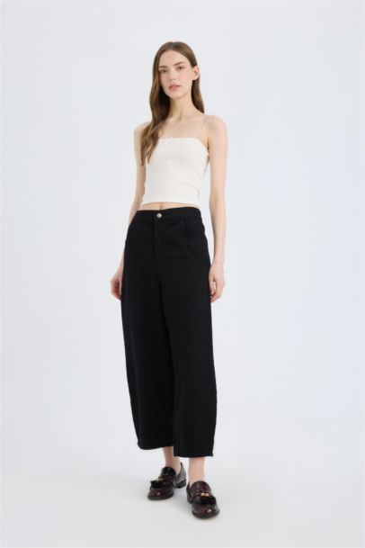 Pantalon Jean à taille normale et coupe barrel