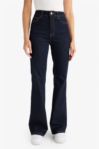 Pantalon Jean long à taille normale Coupe évasée
