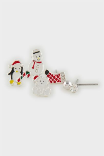 Woman 6 Piece Christmas Themed Earrings