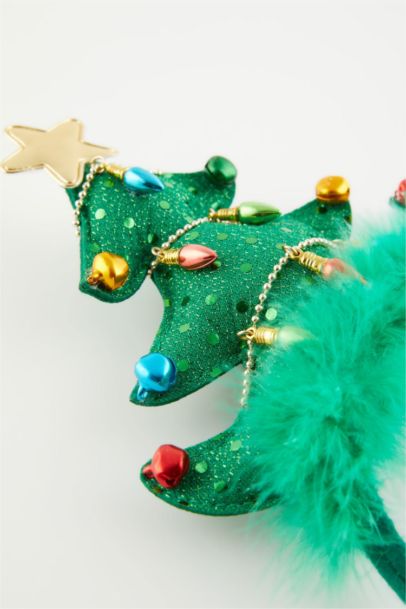 Yılbaşı Temalı Çam Ağacı Figürlü Taç