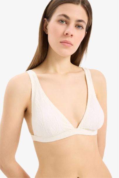 Regular Fit Brode Bikini Üstü-Fall in Love