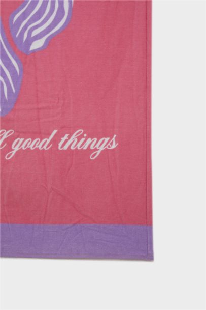 Girl Slogan Printed Cotton Beach Towel