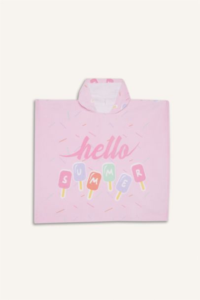 Girl Patterned Cotton Poncho Towel