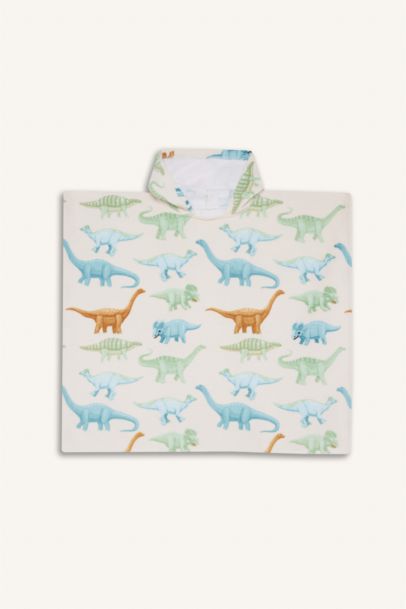 Boy Patterned Cotton Poncho Towel