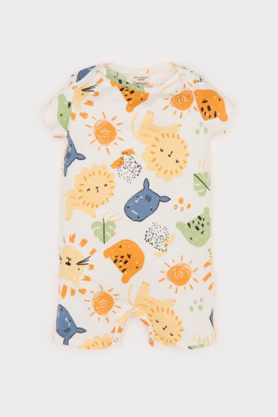 Combinaison en coton à motifs animaux pour bébé garçon