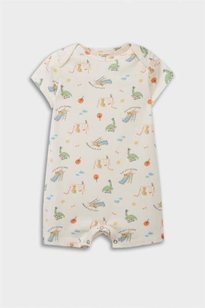 Lot de 2 Combinaisons à manches courtes en coton peigné à motifs pour bébé garçon