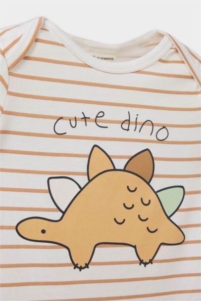 Combinaison en coton à manches courtes imprimé dinosaure pour bébé garçon