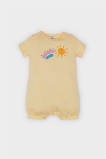 Baby Girl Newborn Rainbow Printed Cotton Jumpsuit