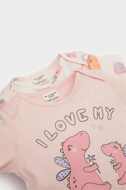 Girl Newborn Dinosaur Printed Cotton 2 Piece Jumpsuit