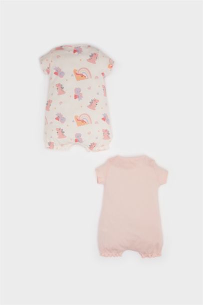 Girl Newborn Dinosaur Printed Cotton 2 Piece Jumpsuit