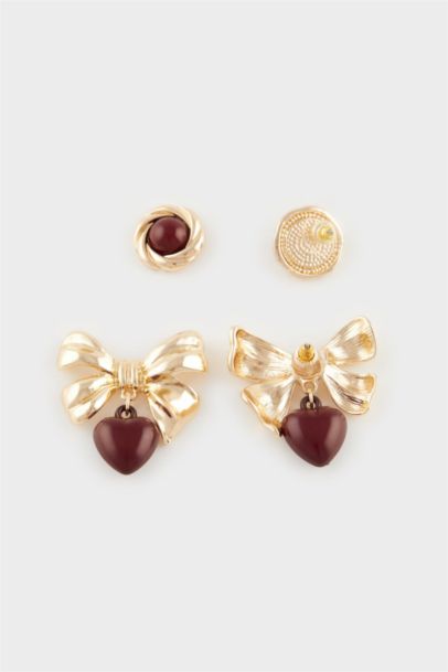 Woman 2 Piece Heart Earrings
