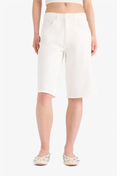Denim High waist Bermuda
