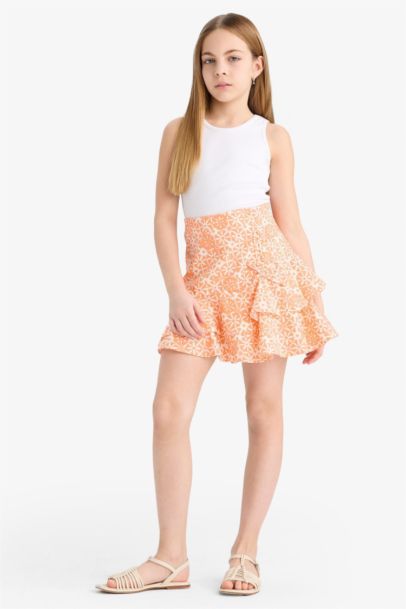 Girl Cotton Regular Fit Skirt