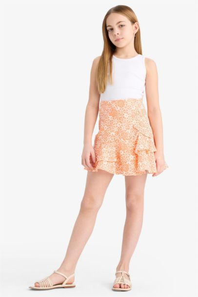 Girl Cotton Regular Fit Skirt