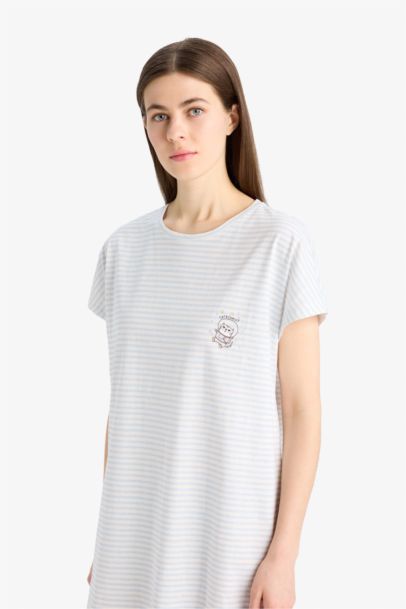 Fall in Love Regular Fit Crew Neck Short Sleeve Dress