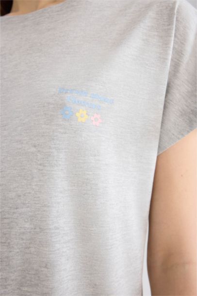 Robe à col rond et manches courtes Coupe droite de Fall in Love