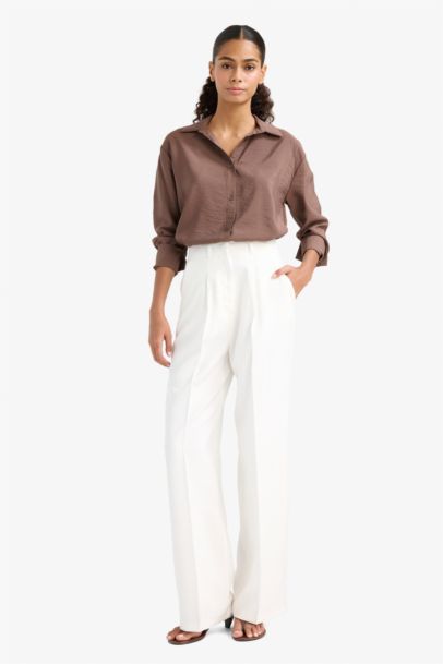 Oversize Fit Shirt Collar Long Sleeve Shirt