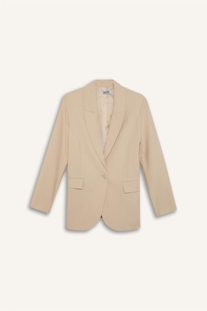 Kruvaze Yaka Cepli Blazer Ceket